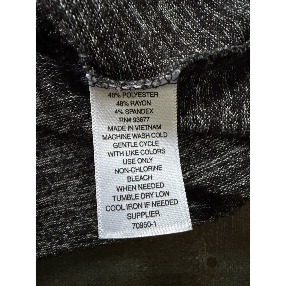 a.n.a Women's L Heather Black Criss-Cross Neck Short Sleeve Sweater | SKU 0243 - Picture 6 of 6